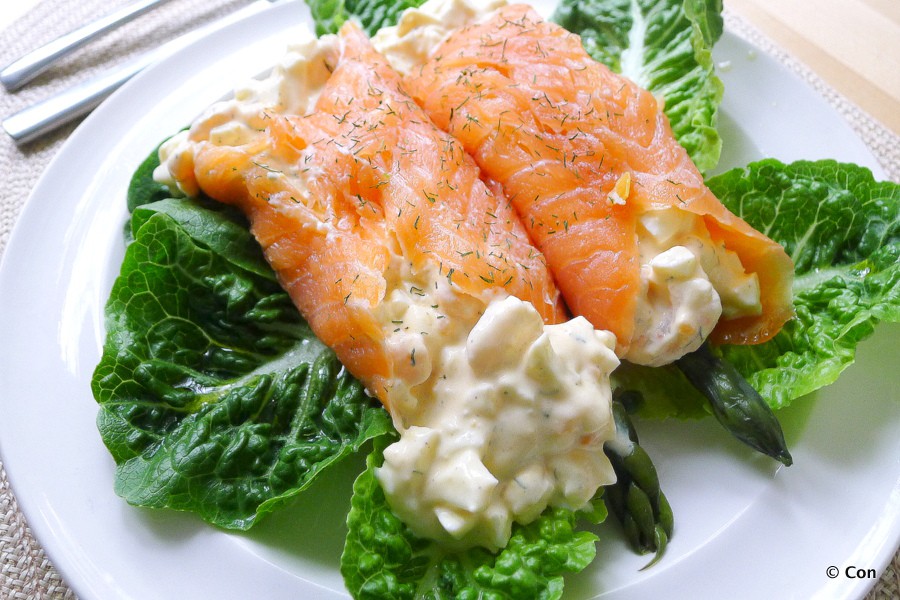Gevulde zalmrolletjes met garnalen recept ~ minder koolhydraten, maximale smaak ~ www.con-serveert.nl