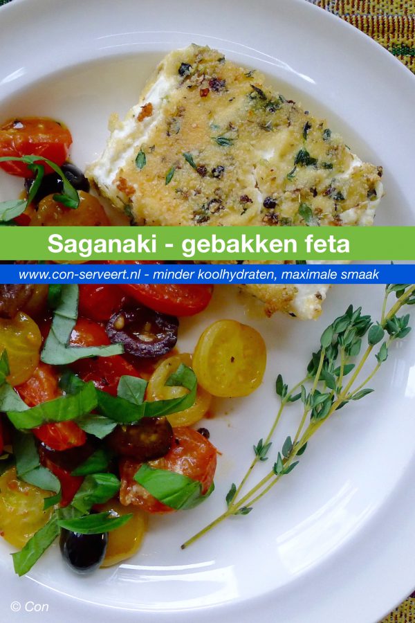 Saganaki, gebakken feta recept ~ minder koolhydraten, maximale smaak ~ www.con-serveert.nl