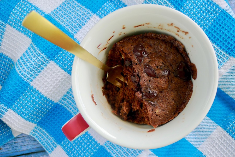 Nutella mug cake, keto en lactosevrij recept - koolhydraatarm genieten begint bij con-serveert.nl
