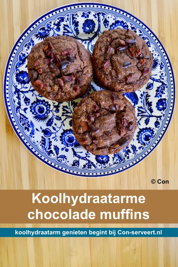 Koolhydraatarme chocolade muffins recept - koolhydraatarm genieten begint bij Con-serveert.nl