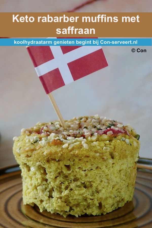 Rabarber muffins met saffraan, keto recept - koolhydraatarm genieten begint bij www.con-serveert.nl
