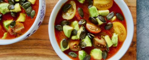 Tomaten paprika gazpacho